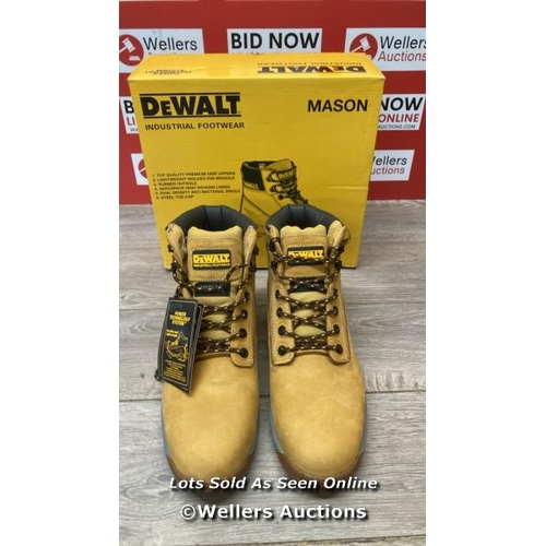 2701 - DEWALT MASON SAFETY BOOTS / UK 9 / HONEY  / D34