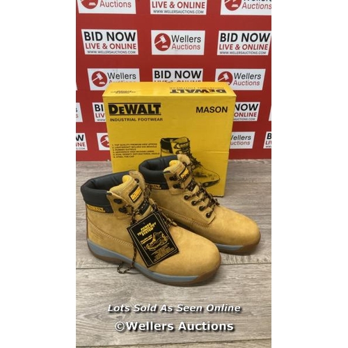 2701 - DEWALT MASON SAFETY BOOTS / UK 9 / HONEY  / D34