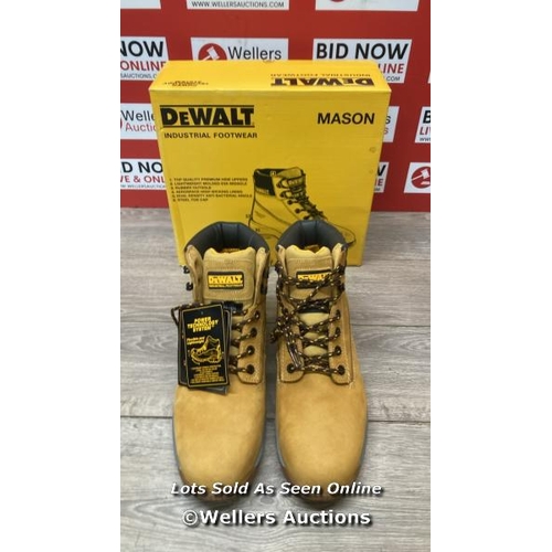 2702 - DEWALT MASON SAFETY BOOTS / UK 9 / HONEY  / D34