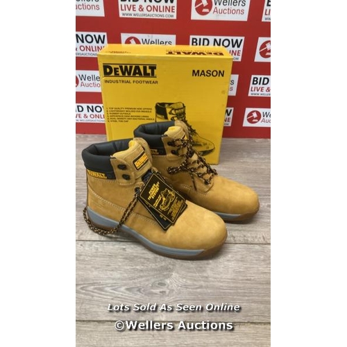 2702 - DEWALT MASON SAFETY BOOTS / UK 9 / HONEY  / D34