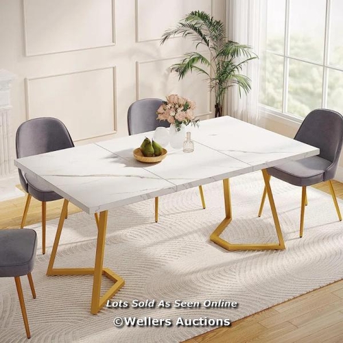 2890 - BLUE ELEPHANT MEDOR RECTANGLE 140CM L X 80CM W DINING TABLES / TABLE TOP COLOUR: WHITE, TABLE BASE C... 