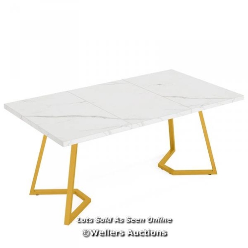 2890 - BLUE ELEPHANT MEDOR RECTANGLE 140CM L X 80CM W DINING TABLES / TABLE TOP COLOUR: WHITE, TABLE BASE C... 