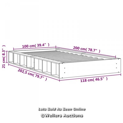 2899 - UNION RUSTIC FRIONA WOOD PLATFORM BED / COLOUR: WAX BROWN, SIZE: 100 X 200 CM / RRP: 96.99 / W3