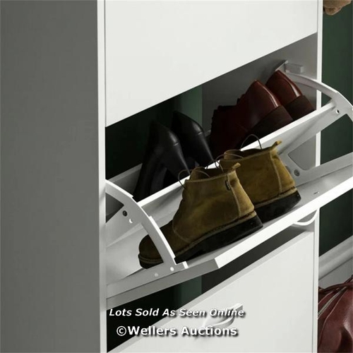 2902 - 3 DRAWER FLIP DOWN SHOE STORAGE FREE STANDING CABINET FOR HALLWAY / FINISH: WHITE / RRP: 52.99 / W3