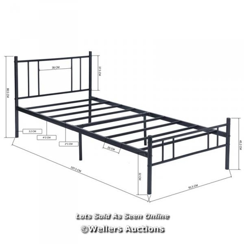 2905 - EBERN DESIGNS METAL PLATFORM BED FRAME WITH HEADBOARD AND FOOTBOARD MODERN DESIGN METAL SLAT SUPPORT... 