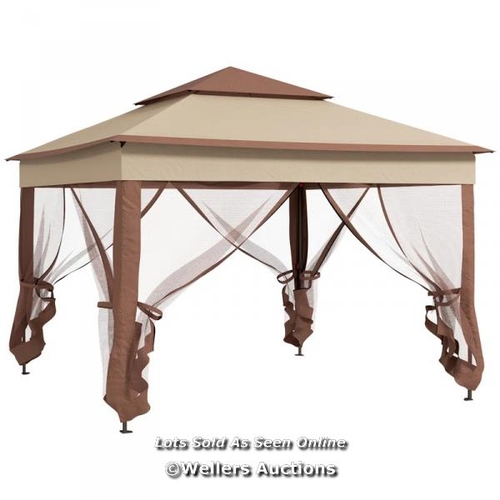 2906 - DAKOTA FIELDS GARDEN GAZEBO, PIVILLION SHELTER WITH 4 SIDES MOSQUITO NETTING 3MX3M / ROOF COLOUR: KH... 