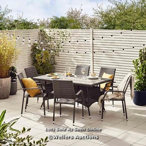 2907 - FURNITURE BOX ANTIGUA OUTDOOR DINING SET 6 SEAT GREY ( 2 BOXES) / COLOUR (CHAIR FRAME): GREY / RRP: ... 