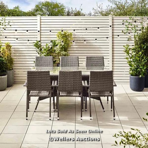 2907 - FURNITURE BOX ANTIGUA OUTDOOR DINING SET 6 SEAT GREY ( 2 BOXES) / COLOUR (CHAIR FRAME): GREY / RRP: ... 