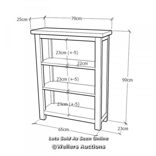 2914 - ALPEN HOME 90X70CM WAXED BOOKCASE / RRP: 97.99