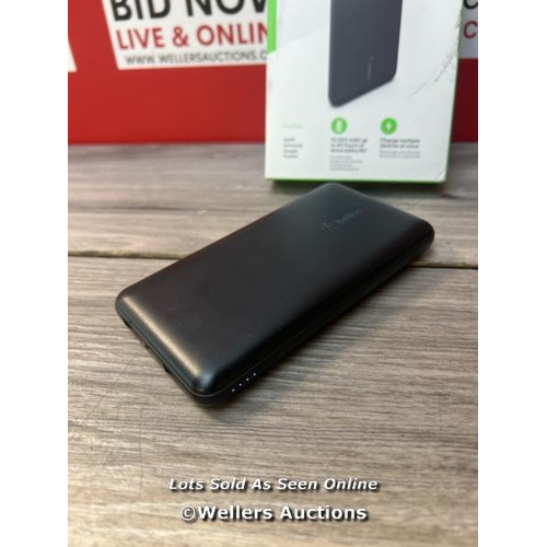 3515 - BELKIN POWER BANK / POWERS UP / NOT FULLY TESTED / H22