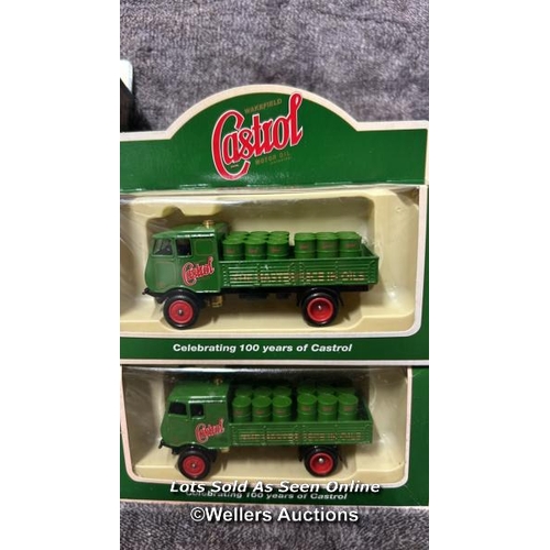 104 - Boxed and unboxed Castrol Oil themed diecast vehicles including Matchbox and Lledo / AN18