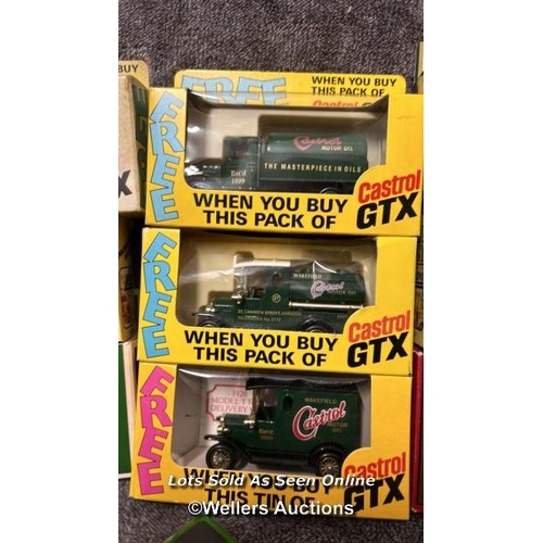 104 - Boxed and unboxed Castrol Oil themed diecast vehicles including Matchbox and Lledo / AN18