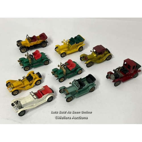 106 - Group of nine Matchbox models of Yesteryear diecast cars including 1912 Packard Landaulet no.11, all... 