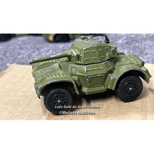 108 - Three Dinky armoured cars similar to model 670, unboxed / AN18