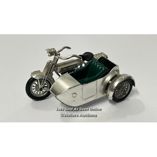 111 - Four Lesney Models of Yesteryear diecast vehicles to include 1914 Sunbeam motorcycle and side car no... 