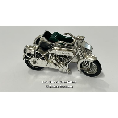 111 - Four Lesney Models of Yesteryear diecast vehicles to include 1914 Sunbeam motorcycle and side car no... 