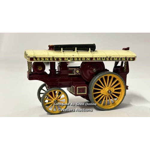 112 - Three Matchbox steam engines and locomotive including Fowler Showman's Engine no.9, Aveling and Port... 