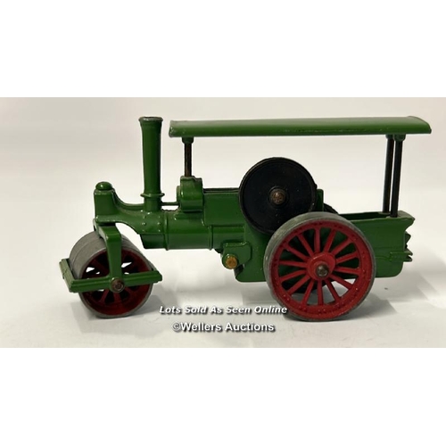 112 - Three Matchbox steam engines and locomotive including Fowler Showman's Engine no.9, Aveling and Port... 