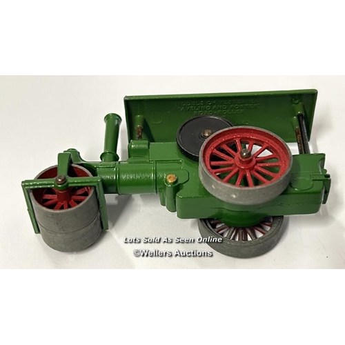 112 - Three Matchbox steam engines and locomotive including Fowler Showman's Engine no.9, Aveling and Port... 