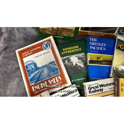 102 - A collection of mainly railway related books including History of the Great Western Railway (LOT SUB... 