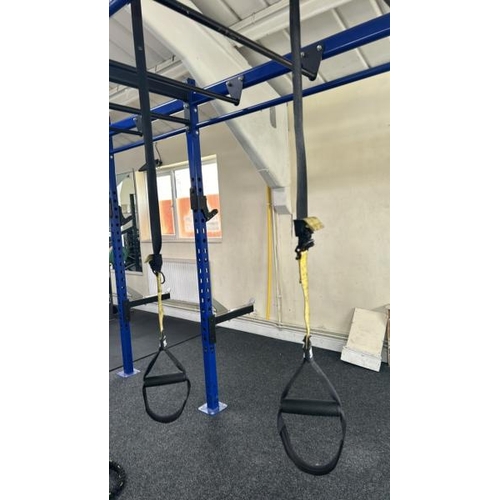 24 - FUNCTIONAL TRAINING RIG, TO INCLUDE DIP ATTACHMENT, PLATFORM ATTACHMENT, TRX SUSPENSION TRAINING BAN... 