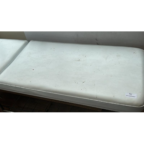 51 - MASSAGE BENCH, 73CM (H) X 182CM (L) X 62CM (W)