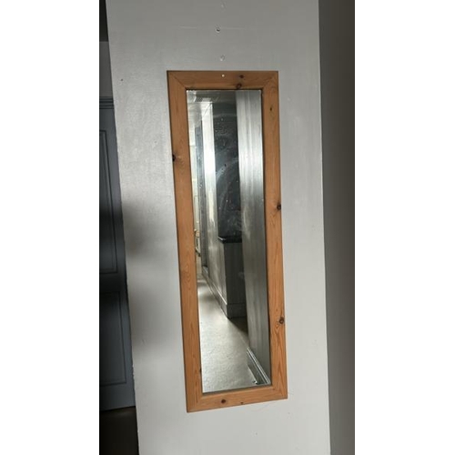 55 - X4 WALL MIRRORS IN WOODEN FRAME, 73CM X 70CM AND 134CM (H) X 42CM (W), BUYER WILL REQUIRE PHILIPS HE... 