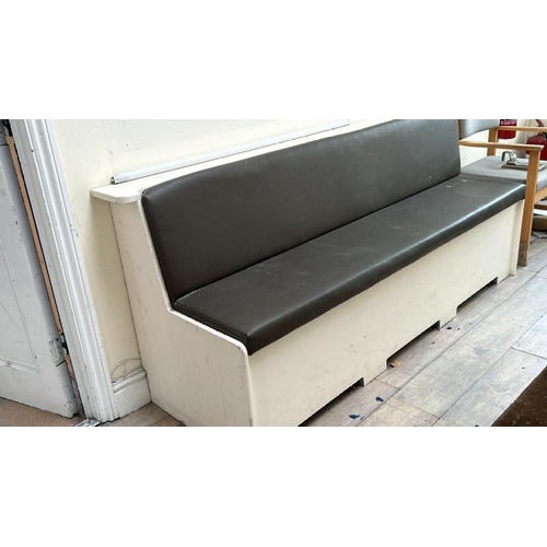 63 - X2 PADDED CHANGEROOM BENCHES, 83CM (H) X 194CM (L) X 65CM (D)