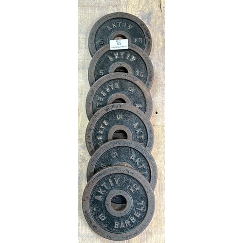 83 - X6 AKTIV 5KG IRON WEIGHT PLATES