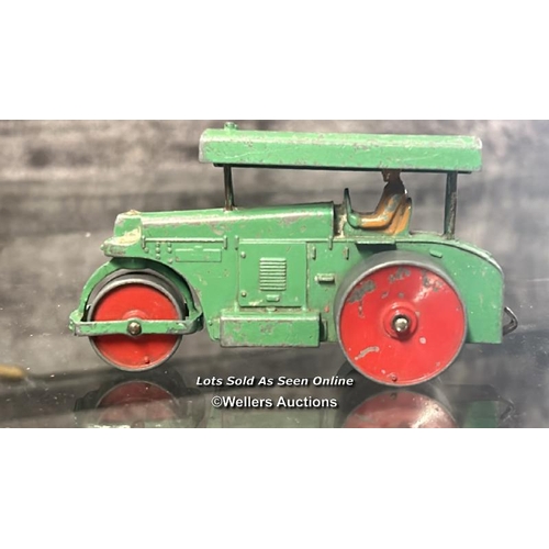 124 - Unboxed Dinky Toys 27G motocart and Meccano / Dinky Aveling - Barford road roller / AN20