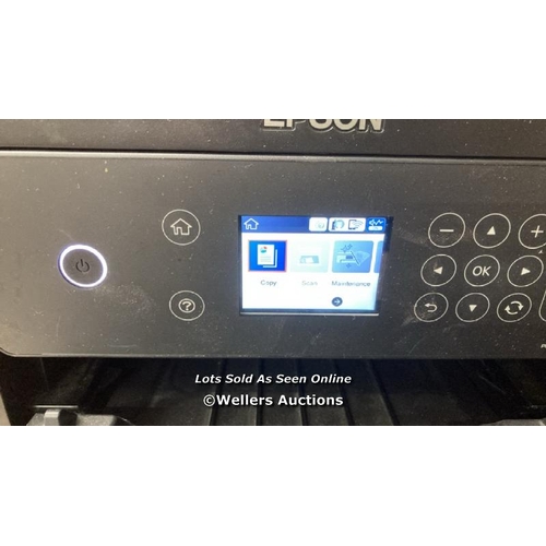 4074 - EPSON ECOTANK ET-3700 ALL IN ONE PRINTER / POWERS UP / SIGNS OF USE / E8