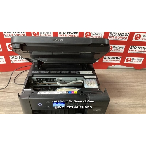 4074 - EPSON ECOTANK ET-3700 ALL IN ONE PRINTER / POWERS UP / SIGNS OF USE / E8