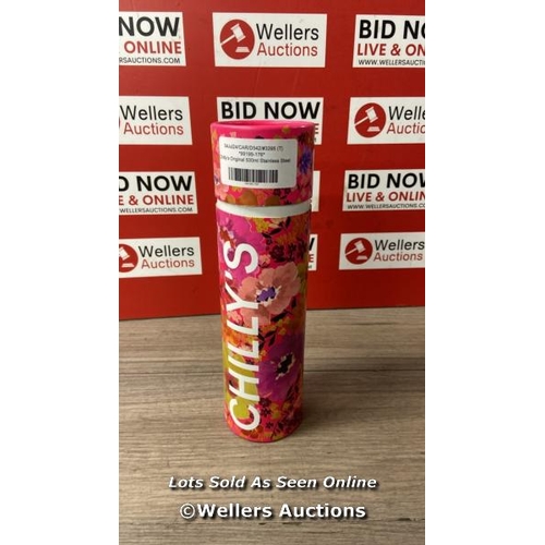 4080 - CHILLY'S ORIGINAL 500ML STAINLESS STEEL WATER BOTTLE / APPEARS NEW / OPEN BOX / E8