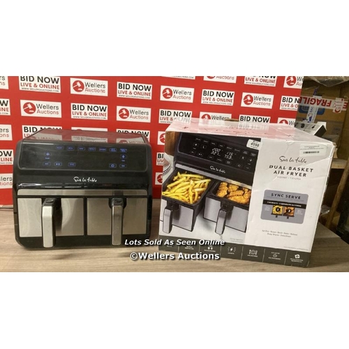 4098 - SUR LA TABLE AIR FRYER WITH X2 3.8L DRAWERS / POWERS UP / SIGNS OF USE / F17