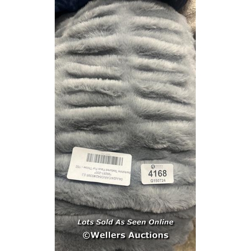 4168 - BERKSHIRE TEXTURED FAUX FUR THROW - 152 X 177 CM / APPEARS NEW WITHOUT PACKAGING / E14