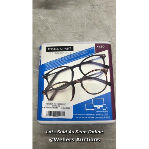 4220 - FGX BLUELIGHT 3084  +1.50 GLASSES / 2X PAIRS ONLY / E20