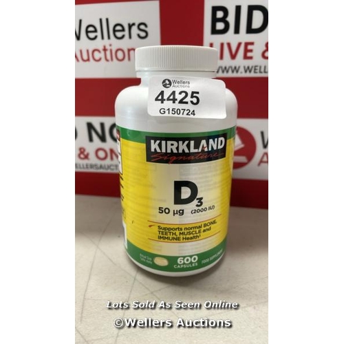 4425 - KIRKLAND SIGNATURE VITAMIN D3 CAPSULES / 600 PACK / C26