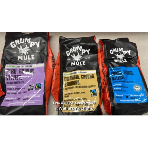 4477 - X5 GROUND COFFEE INCL. X3 GRUMPY MULE & X2 SEGAFREDO / C31