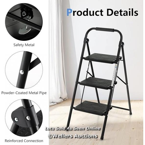 7013 - RRP: £33.90 - FOLDING PORTABLE 3 STEP LADDER / G6