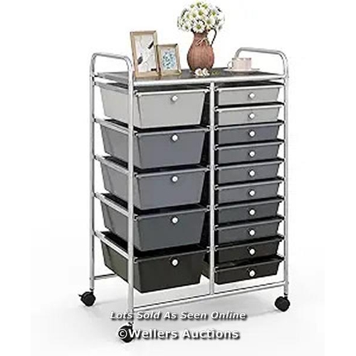 7021 - RRP: �64.95 - 15 DRAWER ROLLING STORAGE CART TOOLS SCRAPBOOK PAPER OFFICE ORGANIZER / G37