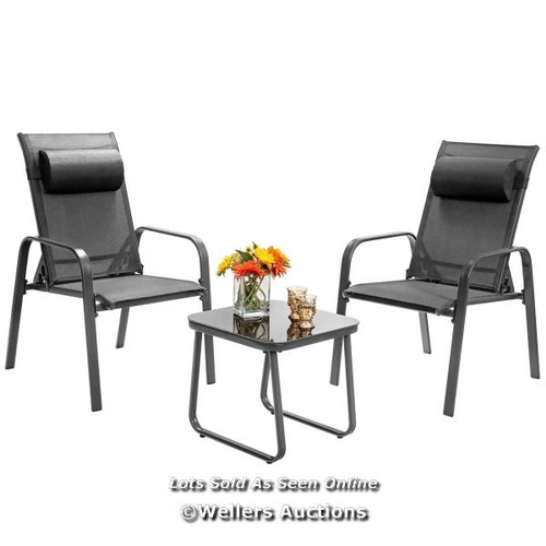 7028 - RRP: �124.95 - 3 PIECES PATIO BISTRO FURNITURE SET WITH ADJUSTABLE BACKREST / BR