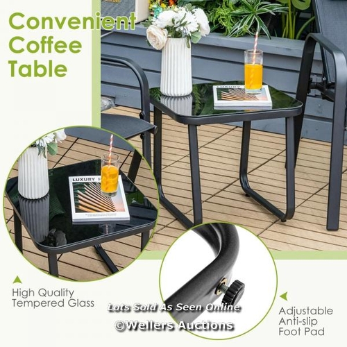 7028 - RRP: �124.95 - 3 PIECES PATIO BISTRO FURNITURE SET WITH ADJUSTABLE BACKREST / BR