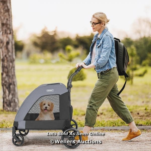 7030 - RRP: �98.95 - 4 WHEELS EXTRA LARGE DOG STROLLER FOLDABLE PET STROLLER WITH DUAL ENTRY / G47