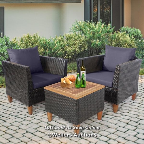 7037 - RRP: �224 - 3PCS PATIO RATTAN WICKER FURNITURE SET / MS