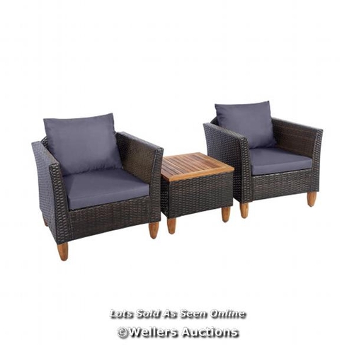 7037 - RRP: �224 - 3PCS PATIO RATTAN WICKER FURNITURE SET / MS