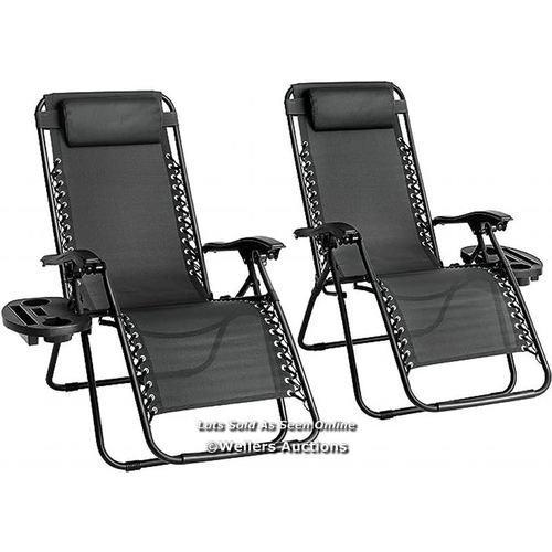 7047 - RRP: �69.95 - 2PCS ZERO GRAVITY FOLDING RECLINER LOUNGE CHAIRS / MS