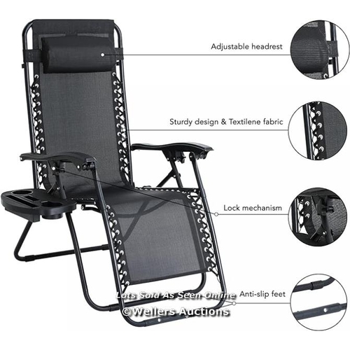 7047 - RRP: �69.95 - 2PCS ZERO GRAVITY FOLDING RECLINER LOUNGE CHAIRS / MS