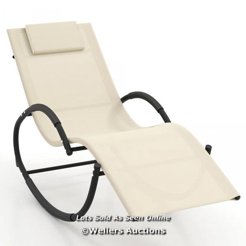 7048 - RRP: �70.95 - OUTDOOR ROCKING LOUNGE CHAIR WITH REMOVABLE HEADREST / MS