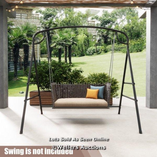 7087 - TOTAL TACTIC NP11346DK PATIO METAL SWING STAND WITH DOUBLE SIDE BARS & 2-RING DESIGN, BLACK / BR