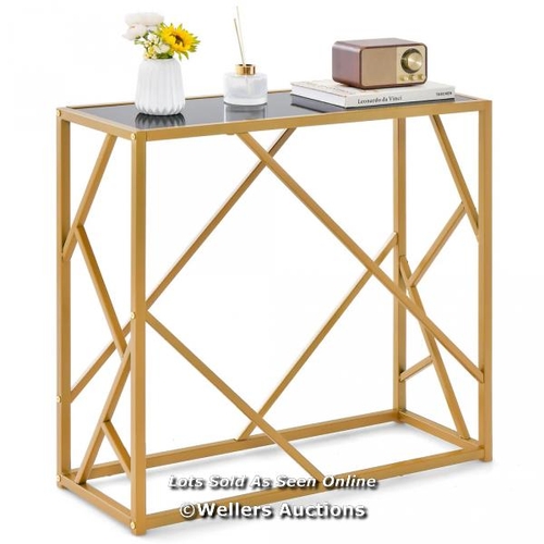 7107 - RRP: �44.95 - HOME CONSOLE TABLE WITH GOLD FINISHED FRAME / APPEARS NEW AND SEALED / MA